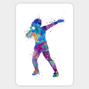 Girl Shot Put Throwing Watercolor Silhouette Sticker